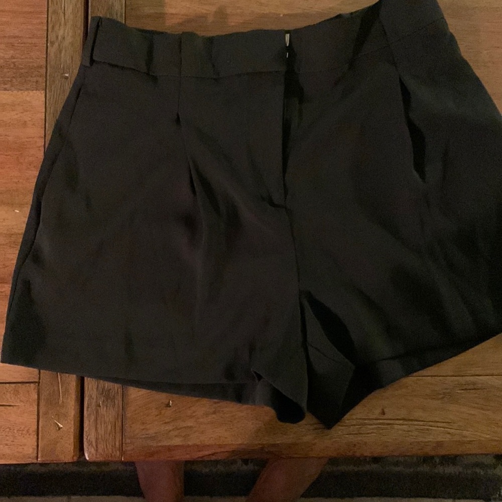 Black polyester shorts